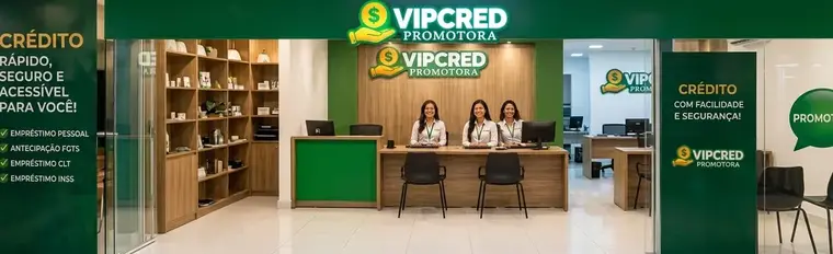 Recepção de uma loja VIPCRED Promotora com atendentes